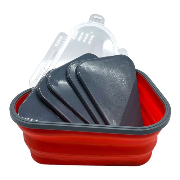 Collapsible Silicone Pizza Slice Storage Container Reusable Snap Lid Gift - Picture 13 of 16